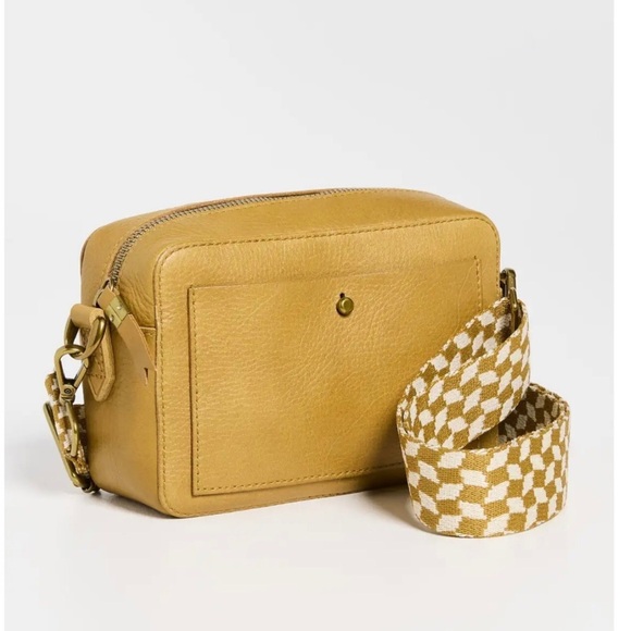 Madewell Tan Olive Leather Crossbody Bag with a Wide Camera Bag Strap Pre-loved - Picture 3 of 9